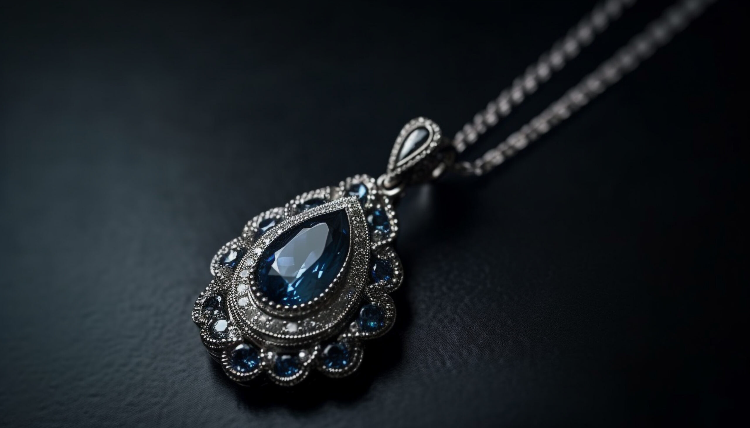 Elegant gemstone necklace shines with rare sophistication generated by artificial intelligence